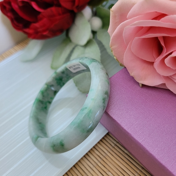 Jewelry - Certified Jadeite Bangle Bracelet 58mm NWT